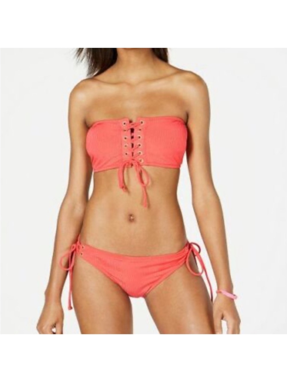 ☀️ Ardene ☀️ coral ribbed bikini set